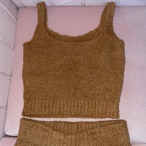 Skims Cozy Knit Set Brown loungewear